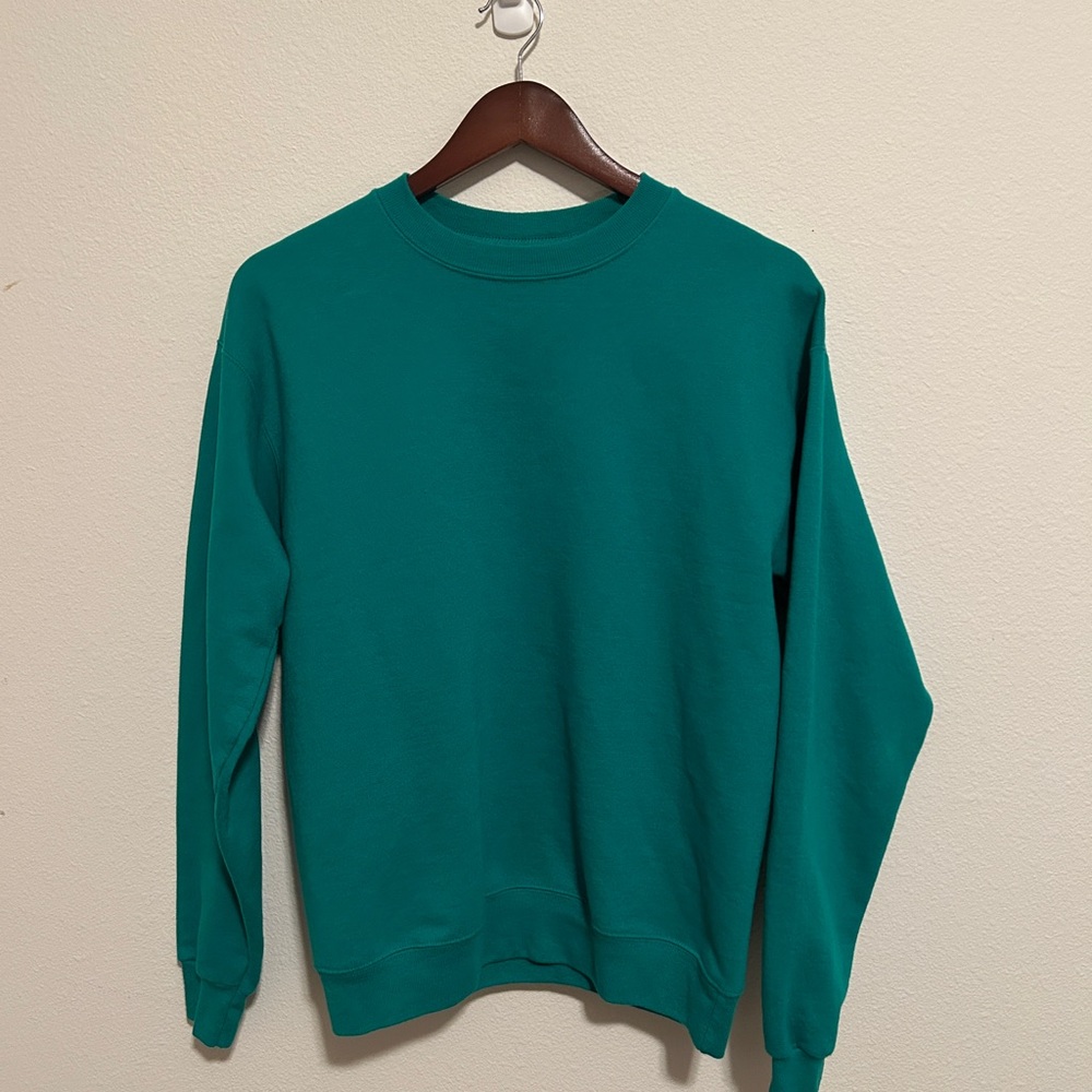 Hanes Teal Crewneck Sweatshirt - Men's Solid Teal